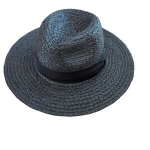 Torrid Black 100% Paper Fedora Hat Size M/L